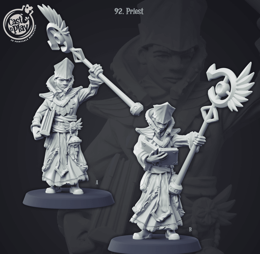 3D Printed Cast n Play 92 Priest Townsfolk 28mm 32mm D&D - 3D Printing Boss 