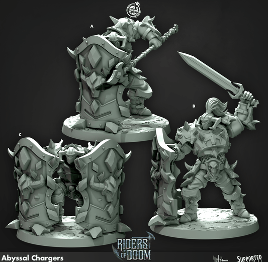 3D Printed Cast n Play Abyssal Chargers Riders of Doom Set 28mm 32mm D&D - 3D Printing Boss 