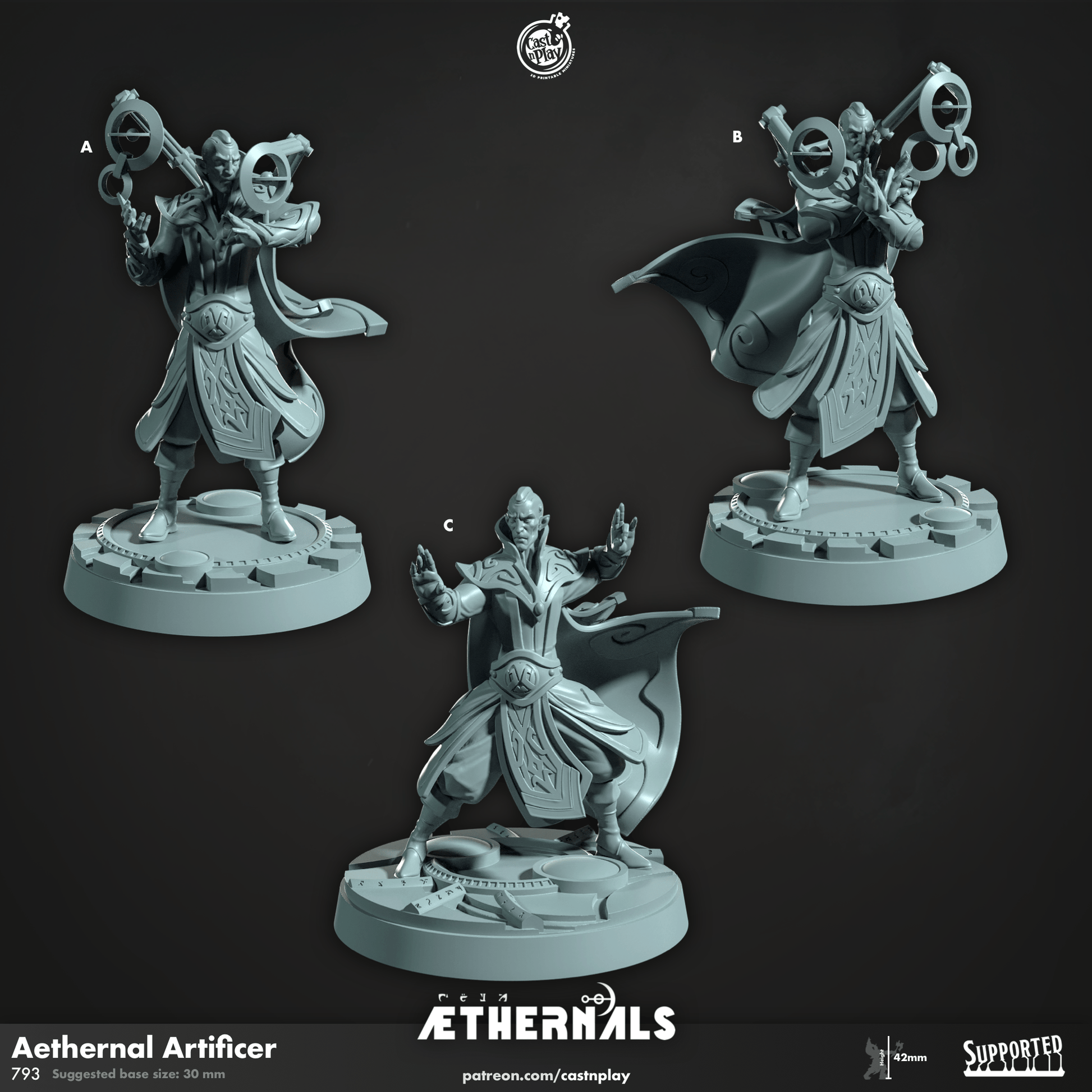 3D Printed Cast n Play Aethernal Artificer Aethernals Collection 28mm 32mm D&D - 3D Printing Boss 