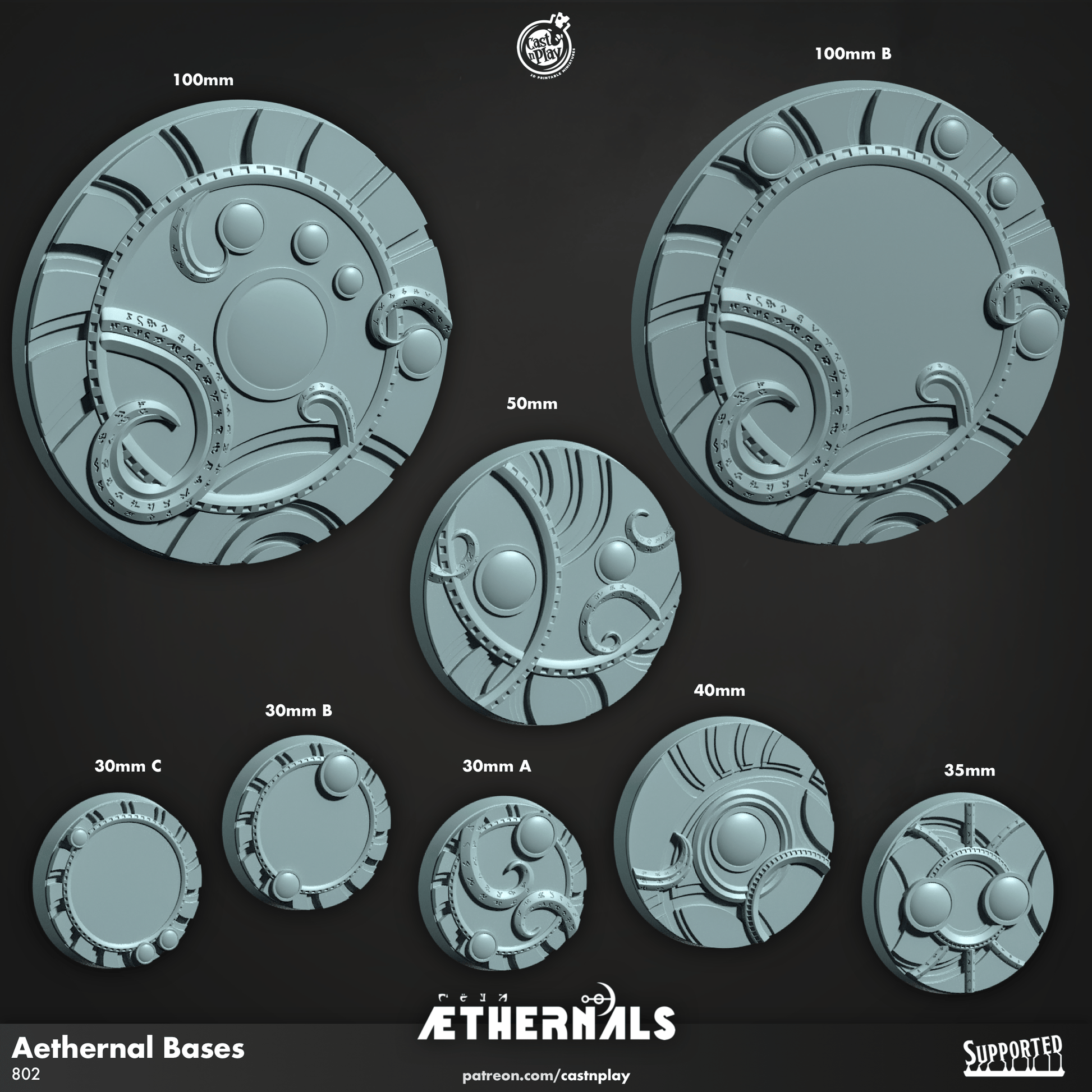3D Printed Cast n Play Aethernal Bases Aethernals Collection 28mm 32mm D&D - 3D Printing Boss 