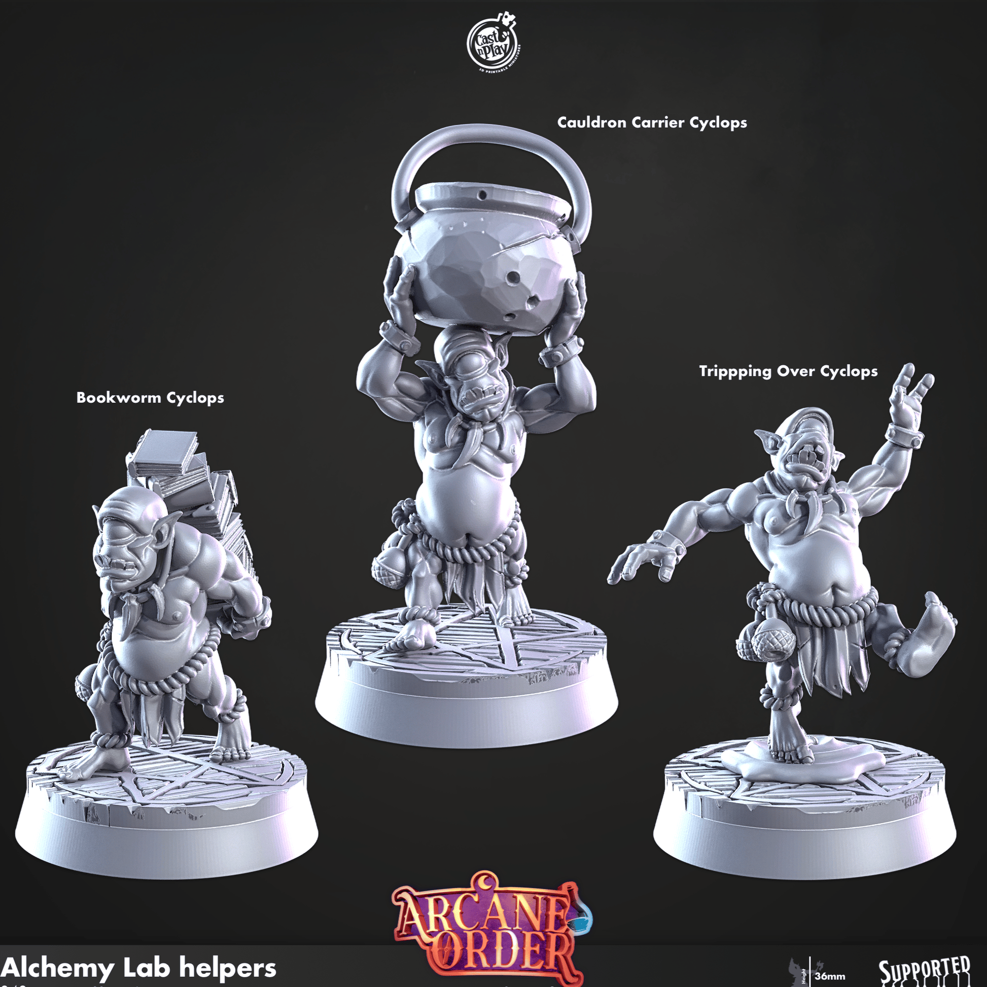 3D Printed Cast n Play Alchemy Lab Helpers Cyclops Set 28mm 32mm D&D - 3D Printing Boss 