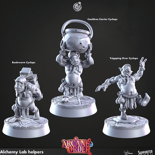 3D Printed Cast n Play Alchemy Lab Helpers Cyclops Set 28mm 32mm D&D - 3D Printing Boss 