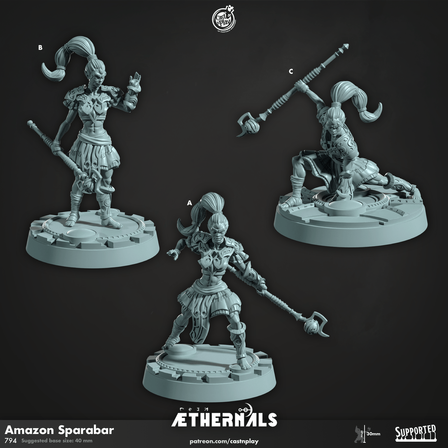 3D Printed Cast n Play Amazon Sparabar Aethernals Collection 28mm 32mm D&D - 3D Printing Boss 