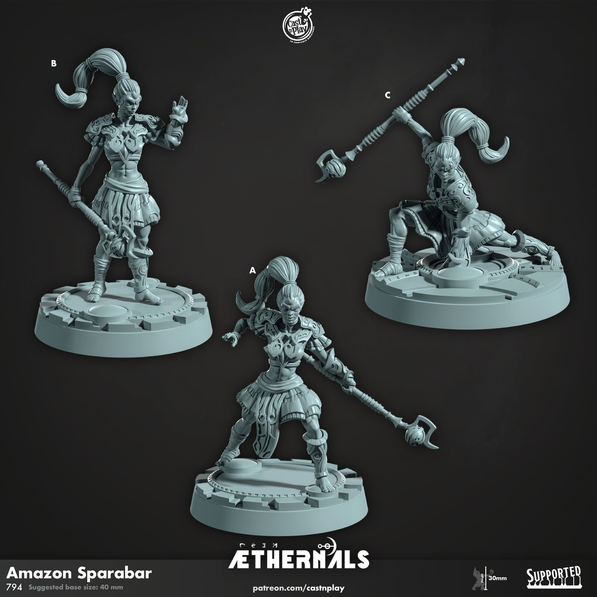 3D Printed Cast n Play Amazon Sparabar Aethernals Collection 28mm 32mm D&D - 3D Printing Boss 
