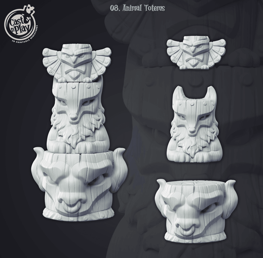 3D Printed Cast n Play Animal Totems 28mm 32mm D&D - 3D Printing Boss 