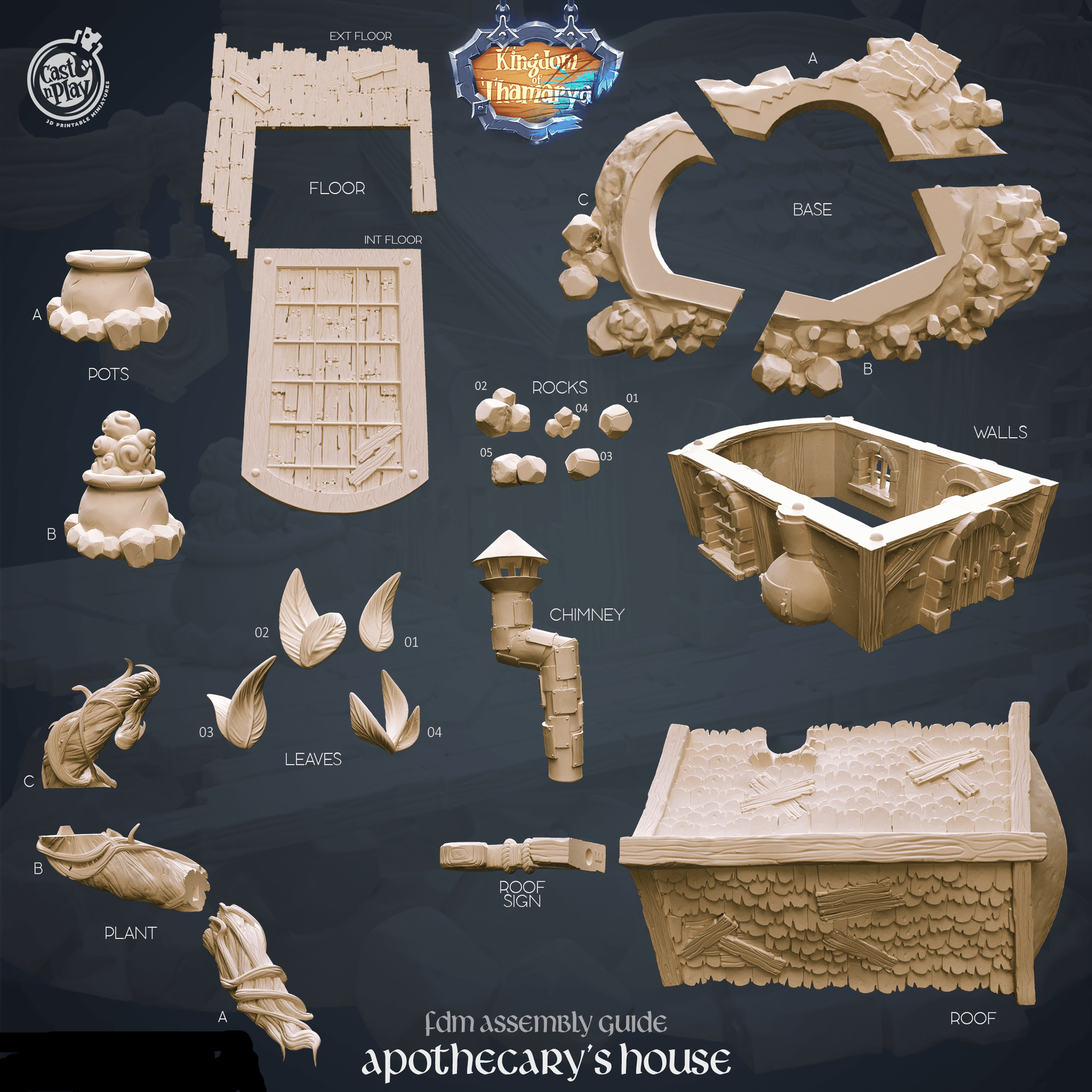 3D Printed Cast n Play Apothecary's House Kingdom Of Thamarya 28mm 32mm D&D - 3D Printing Boss 
