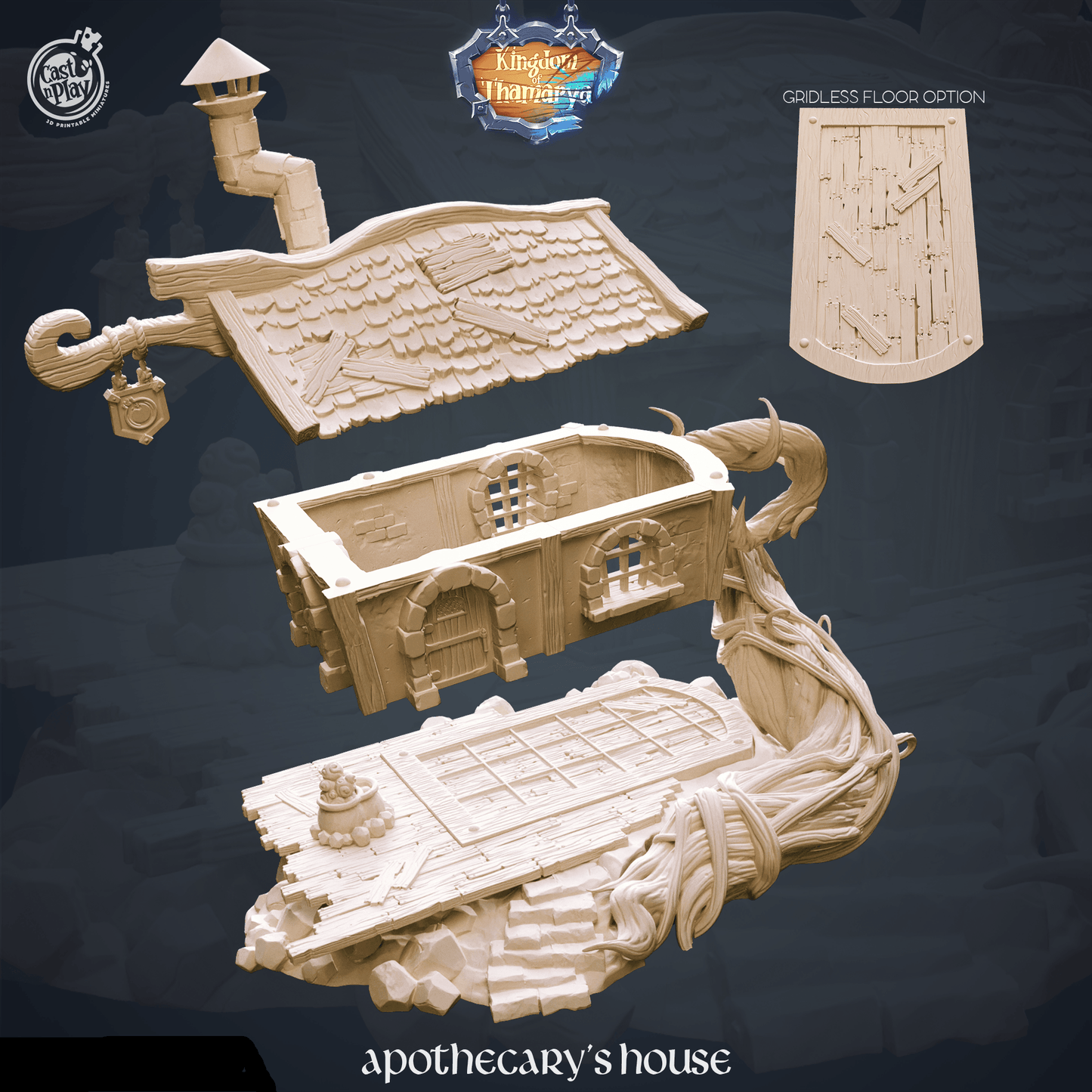 3D Printed Cast n Play Apothecary's House Kingdom Of Thamarya 28mm 32mm D&D - 3D Printing Boss 