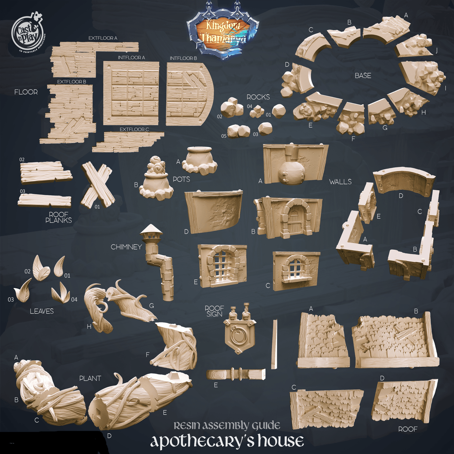 3D Printed Cast n Play Apothecary's House Kingdom Of Thamarya 28mm 32mm D&D - 3D Printing Boss 