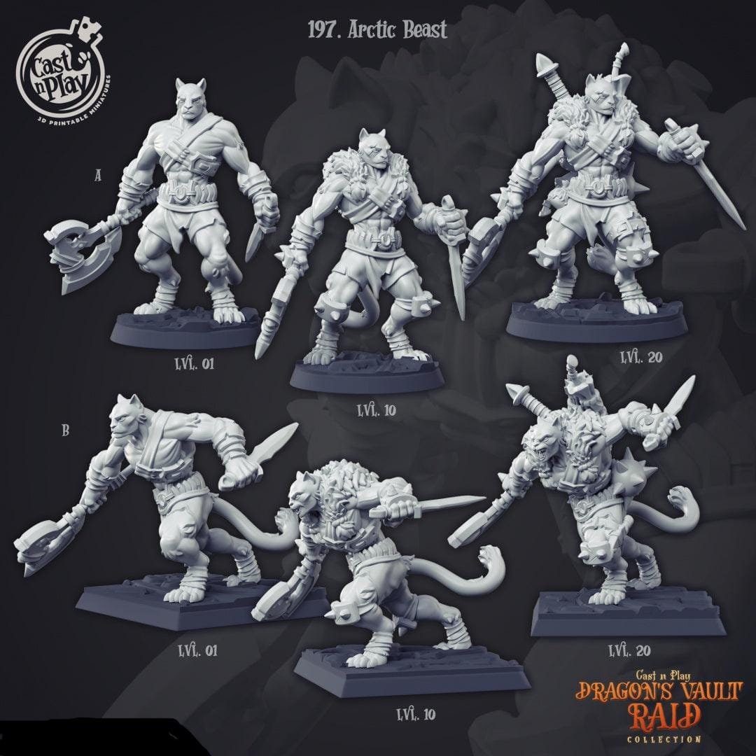 3D Printed Cast n Play Arctic Beast Dragons Hoard 28mm 32mm D&D - 3D Printing Boss 
