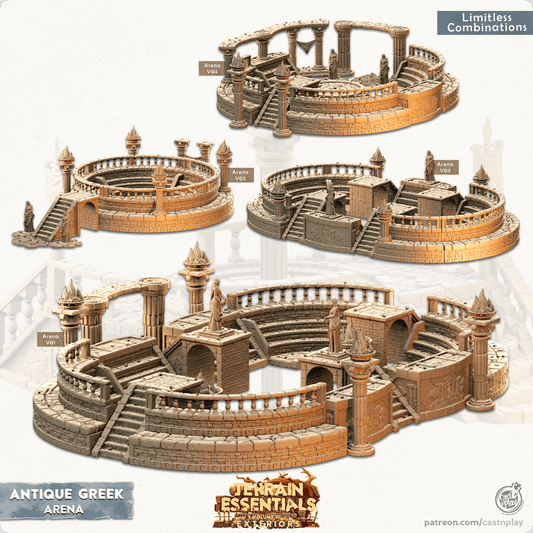 3D Printed Cast n Play Arena Antique Greek Set 28mm 32mm D&D - 3D Printing Boss 