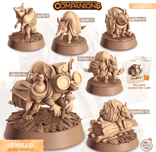 3D Printed Cast n Play Armillo - Armadillo Companions 28mm 32mm D&D - 3D Printing Boss 