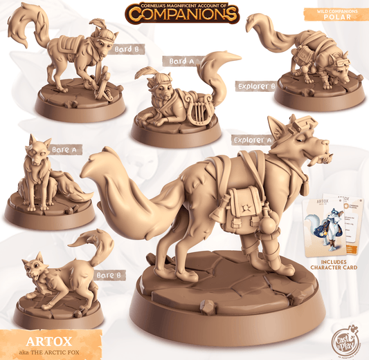 3D Printed Cast n Play Artox - The Arctic Fox Companions 28mm 32mm D&D - 3D Printing Boss 