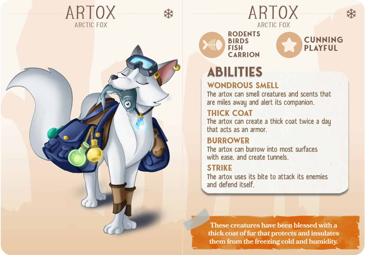 3D Printed Cast n Play Artox - The Arctic Fox Companions 28mm 32mm D&D - 3D Printing Boss 