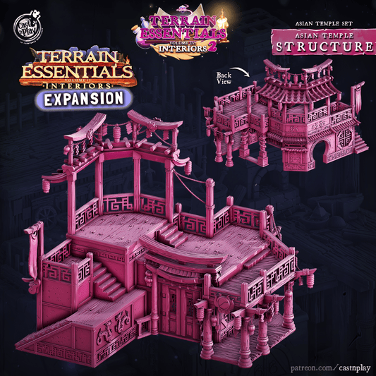 3D Printed Cast n Play Asian Temple Set Structure 28mm 32mm D&D - 3D Printing Boss 