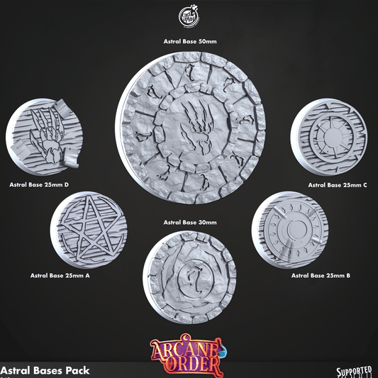 3D Printed Cast n Play Astral Bases Pack 28mm 32mm D&D - 3D Printing Boss 