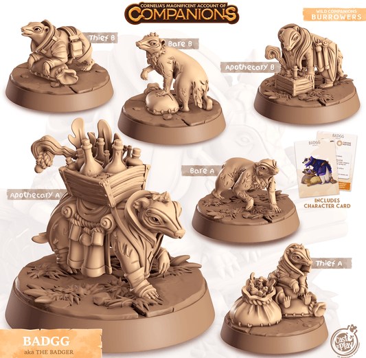 3D Printed Cast n Play Badgg - Badger Companions 28mm 32mm D&D - 3D Printing Boss 