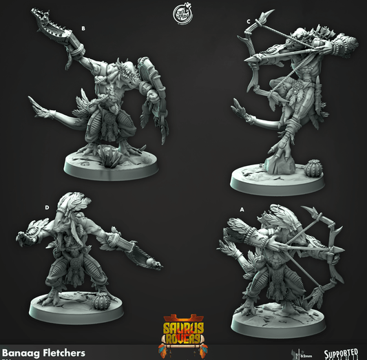 3D Printed Cast n Play Banaag Fletchers Saurus Rovers Set 28mm 32mm D&D - 3D Printing Boss 