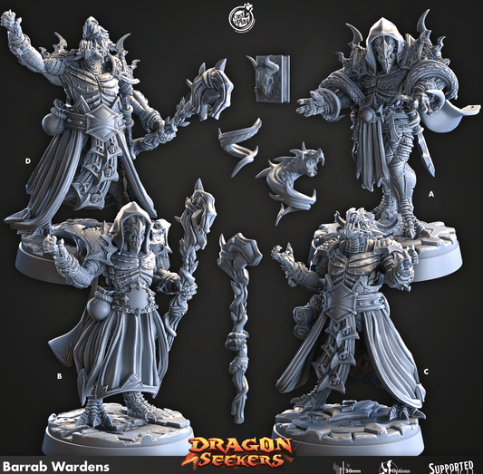3D Printed Cast n Play Barrab Wardens Dragon Seekers Set 28mm 32mm D&D - 3D Printing Boss 