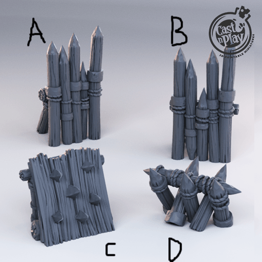 3D Printed Cast n Play - Barricades 28mm 32mm D&D - 3D Printing Boss 
