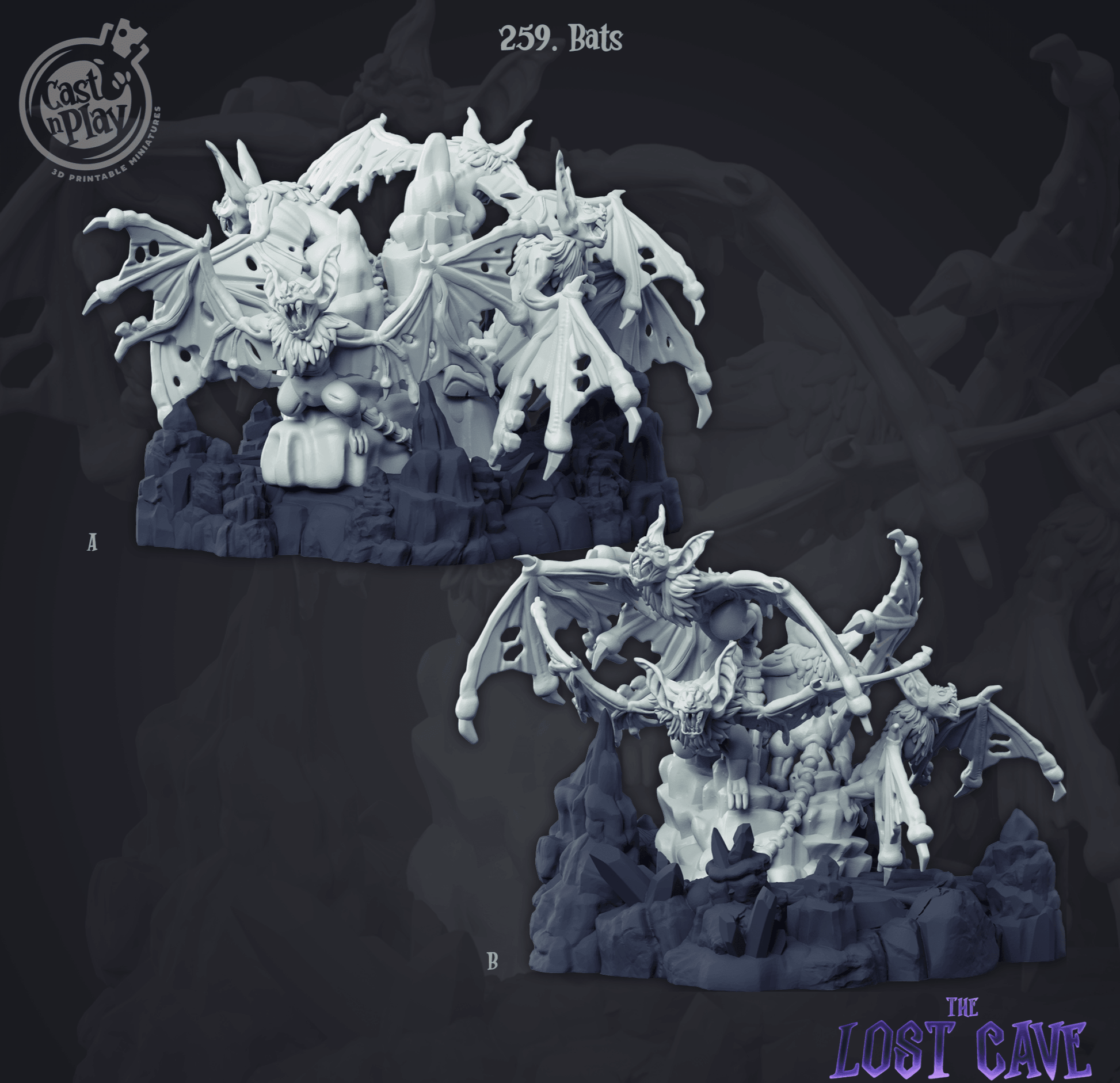 3D Printed Cast n Play Bats 28mm 32mm D&D - 3D Printing Boss 