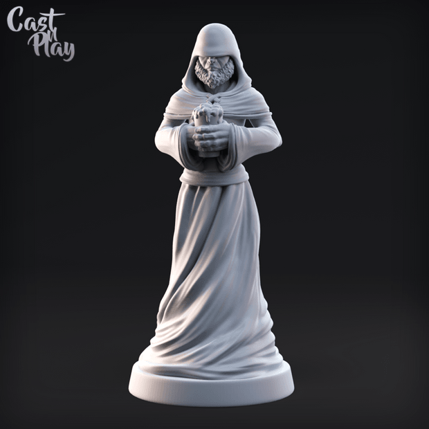 3D Printed Cast n Play Bearded Monk 28mm 32mm D&D - 3D Printing Boss 