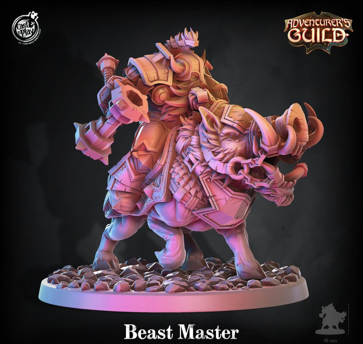 3D Printed Cast n Play Beast Master Adventurer's Guild 28mm 32mm D&D - 3D Printing Boss 