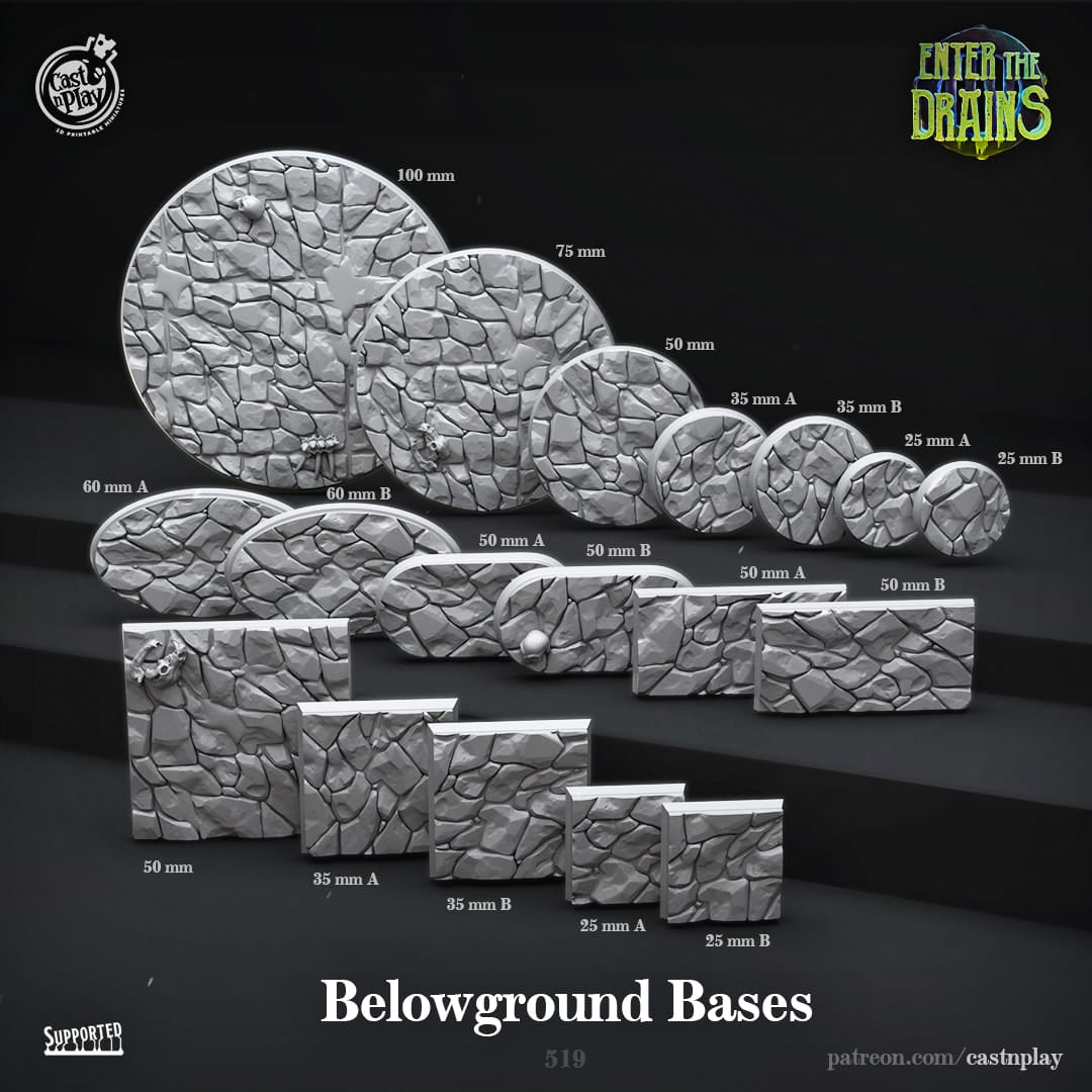 3D Printed Cast n Play Belowground Bases Enter the Drains 28mm 32mm D&D - 3D Printing Boss 