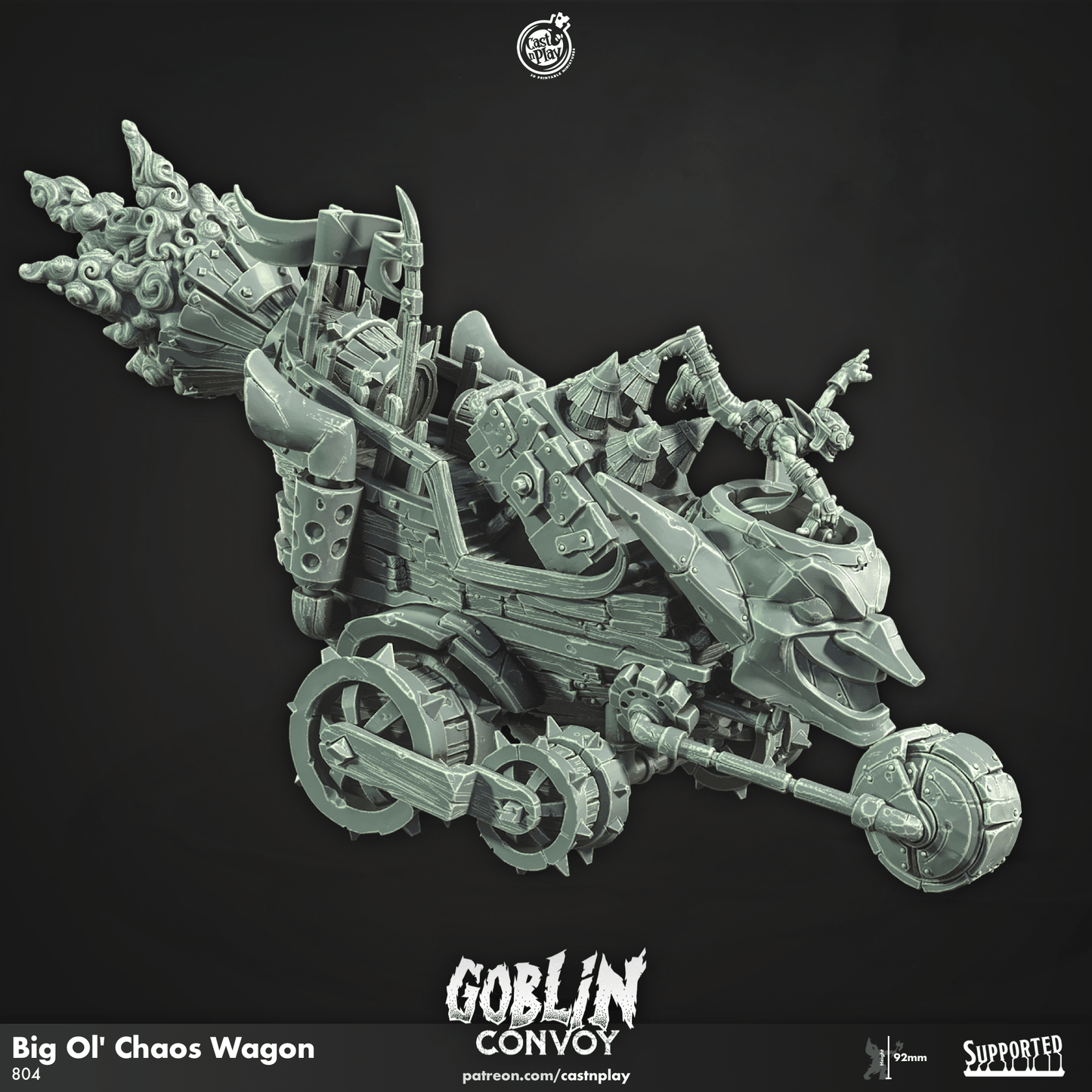 3D Printed Cast n Play Big Ol Chaos Wagon The Goblin Convoy 28mm 32mm D&D - 3D Printing Boss 