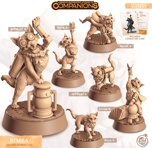 3D Printed Cast n Play Bimba - Bombay Cat Companions 28mm 32mm D&D - 3D Printing Boss 