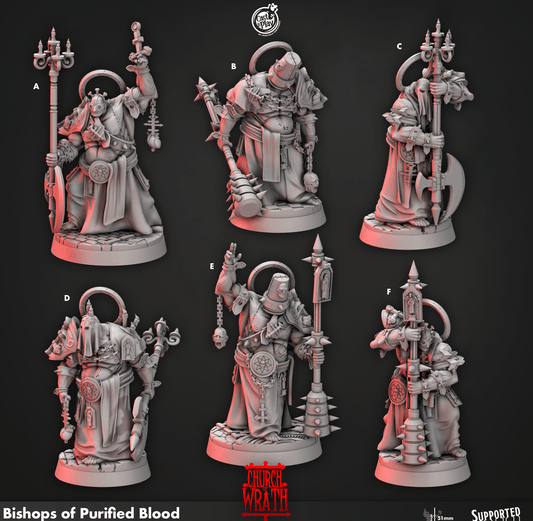 3D Printed Cast n Play Bishops of Purified Blood Church of Wrath 28mm 32mm D&D - 3D Printing Boss 