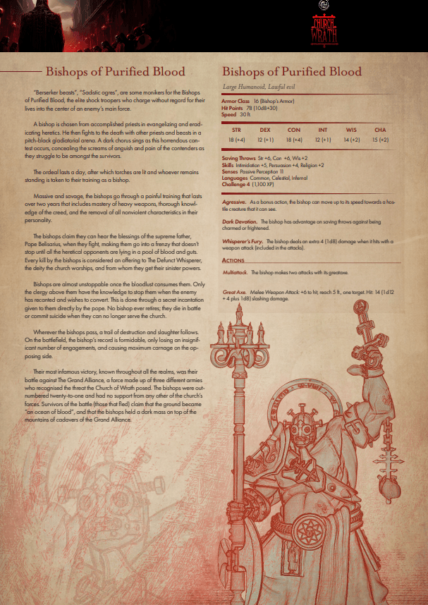 3D Printed Cast n Play Bishops of Purified Blood Church of Wrath 28mm 32mm D&D - 3D Printing Boss 