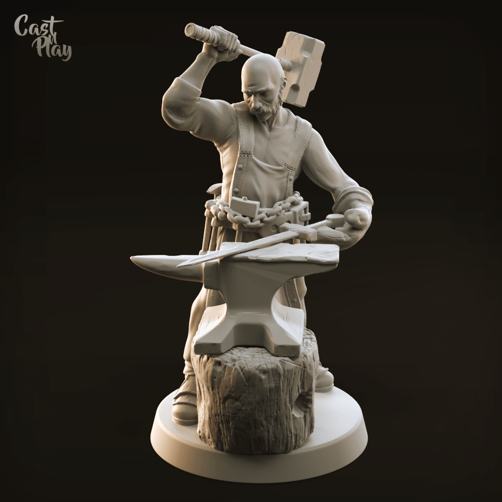 3D Printed Cast n Play Blacksmith 28mm 32mm D&D - 3D Printing Boss 