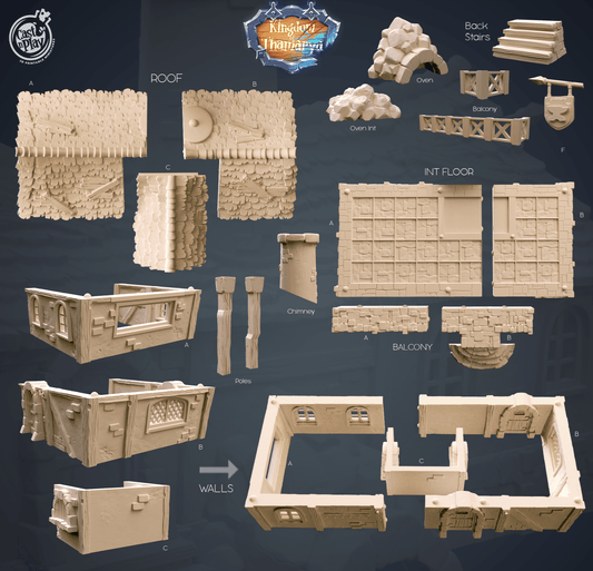 3D Printed Cast n Play Blacksmith's Workshop Kingdom Of Thamarya 28mm 32mm D&D - 3D Printing Boss 