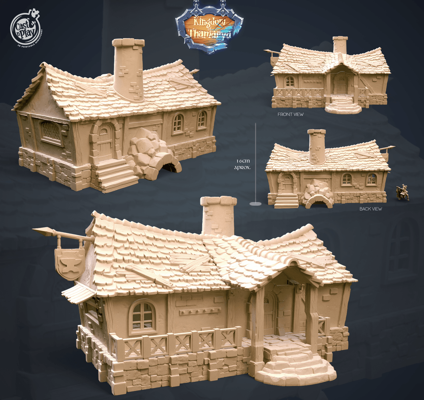 3D Printed Cast n Play Blacksmith's Workshop Kingdom Of Thamarya 28mm 32mm D&D - 3D Printing Boss 