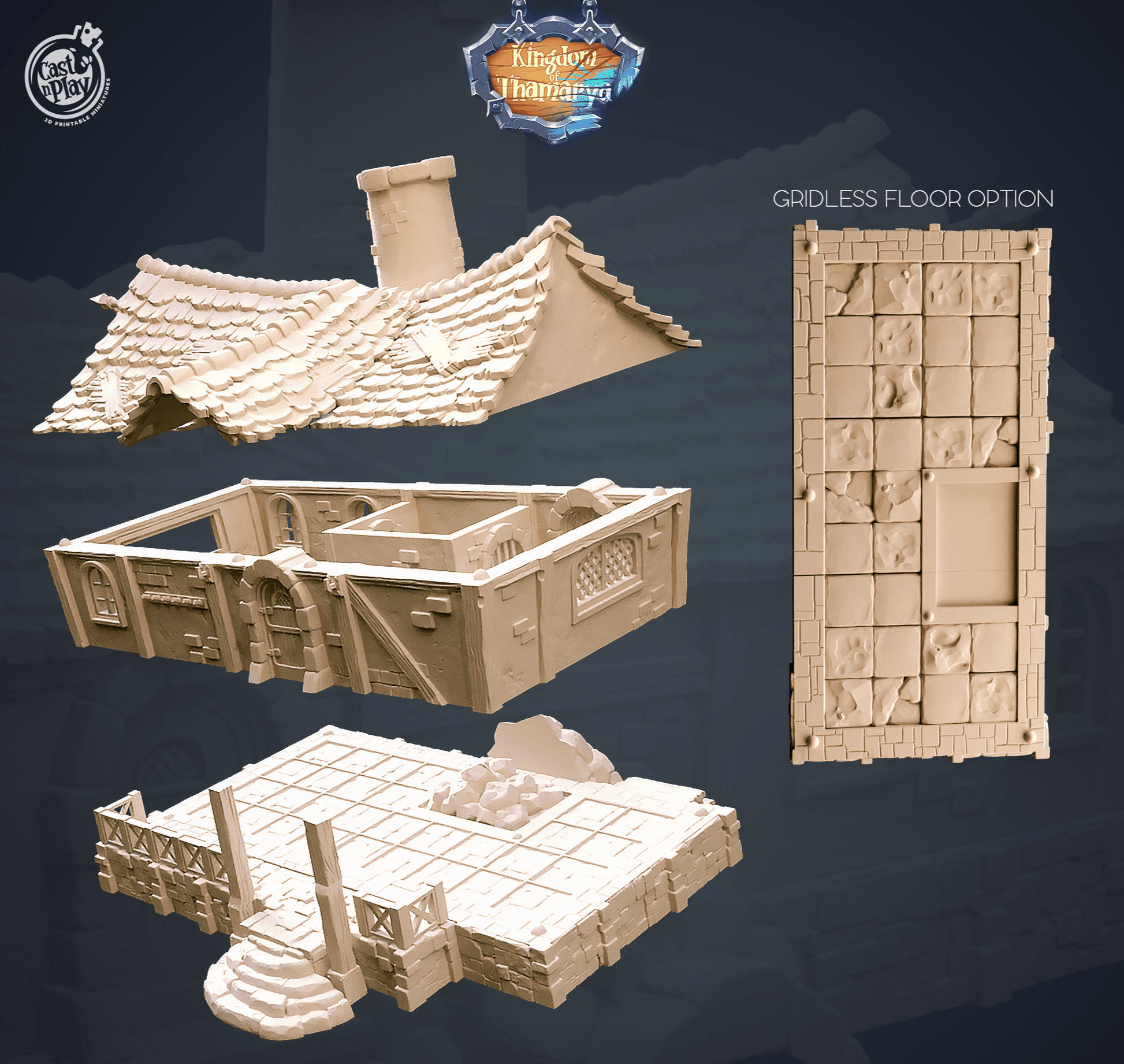 3D Printed Cast n Play Blacksmith's Workshop Kingdom Of Thamarya 28mm 32mm D&D - 3D Printing Boss 
