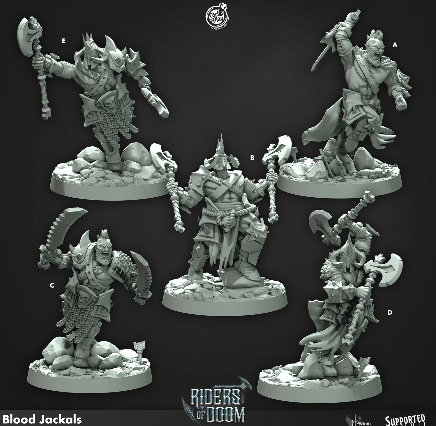 3D Printed Cast n Play Blood Jackals Riders of Doom Set 28mm 32mm D&D - 3D Printing Boss 