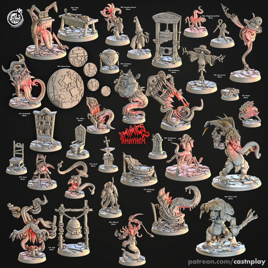3D Printed Cast n Play Book Mimic Mimics Mayhem Set 28mm 32mm D&D - 3D Printing Boss 