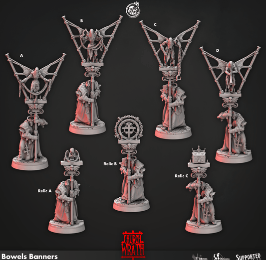 3D Printed Cast n Play Bowels Banners Church of Wrath 28mm 32mm D&D - 3D Printing Boss 