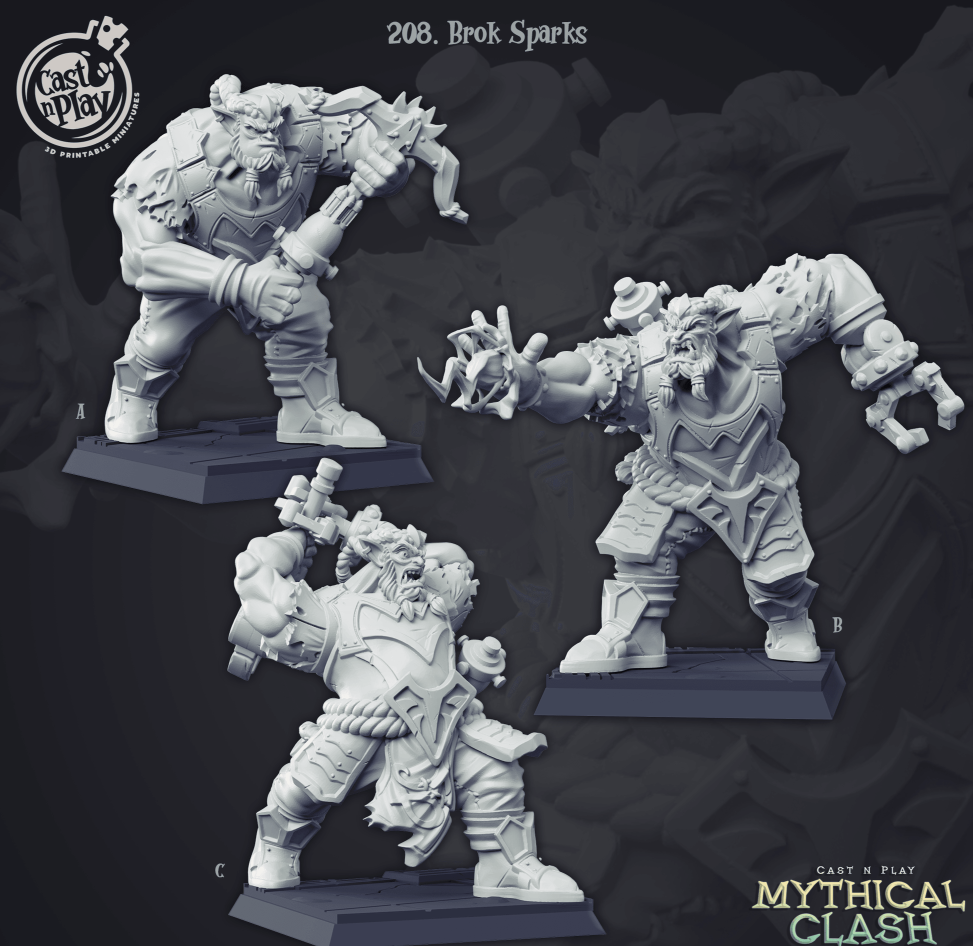 3D Printed Cast n Play Brok Sparks Mythical Clash 28mm 32mm D&D - 3D Printing Boss 