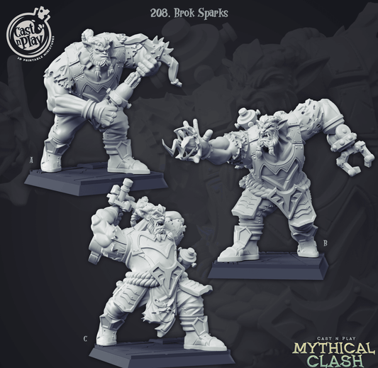 3D Printed Cast n Play Brok Sparks Mythical Clash 28mm 32mm D&D - 3D Printing Boss 