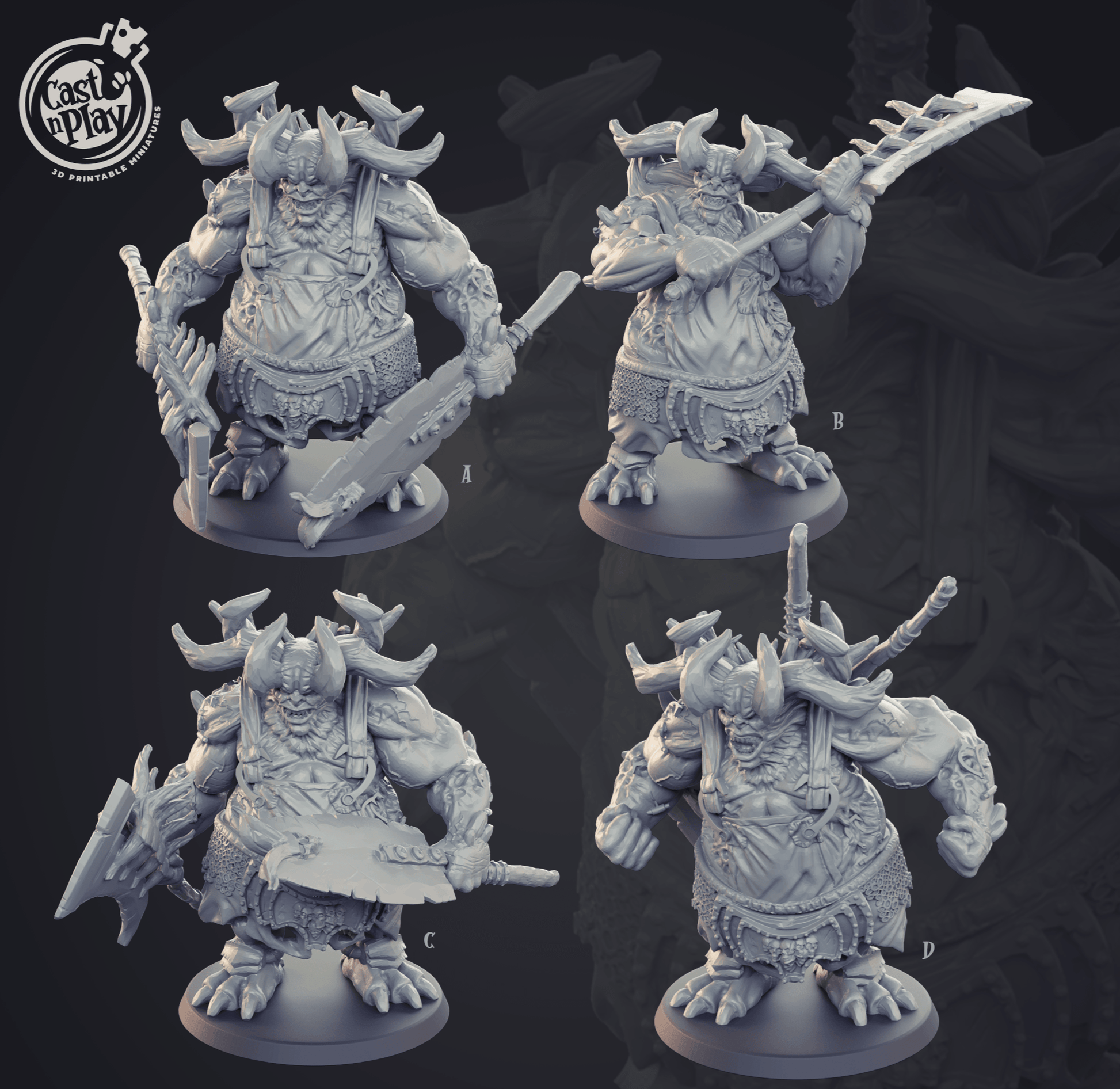 3D Printed Cast n Play Butcher Demons Set 28mm 32mm D&D - 3D Printing Boss 