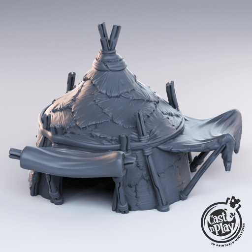 3D Printed Cast n Play - Captain Tent 28mm 32mm D&D - 3D Printing Boss 