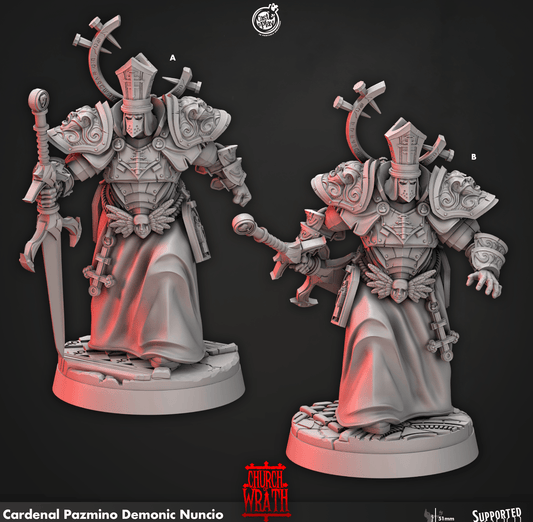 3D Printed Cast n Play Cardinal Pazmino Demonic Nuncio Church of Wrath 28mm 32mm D&D - 3D Printing Boss 