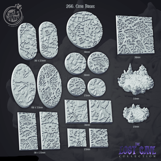 3D Printed Cast n Play Cave Bases Set 28mm 32mm D&D - 3D Printing Boss 
