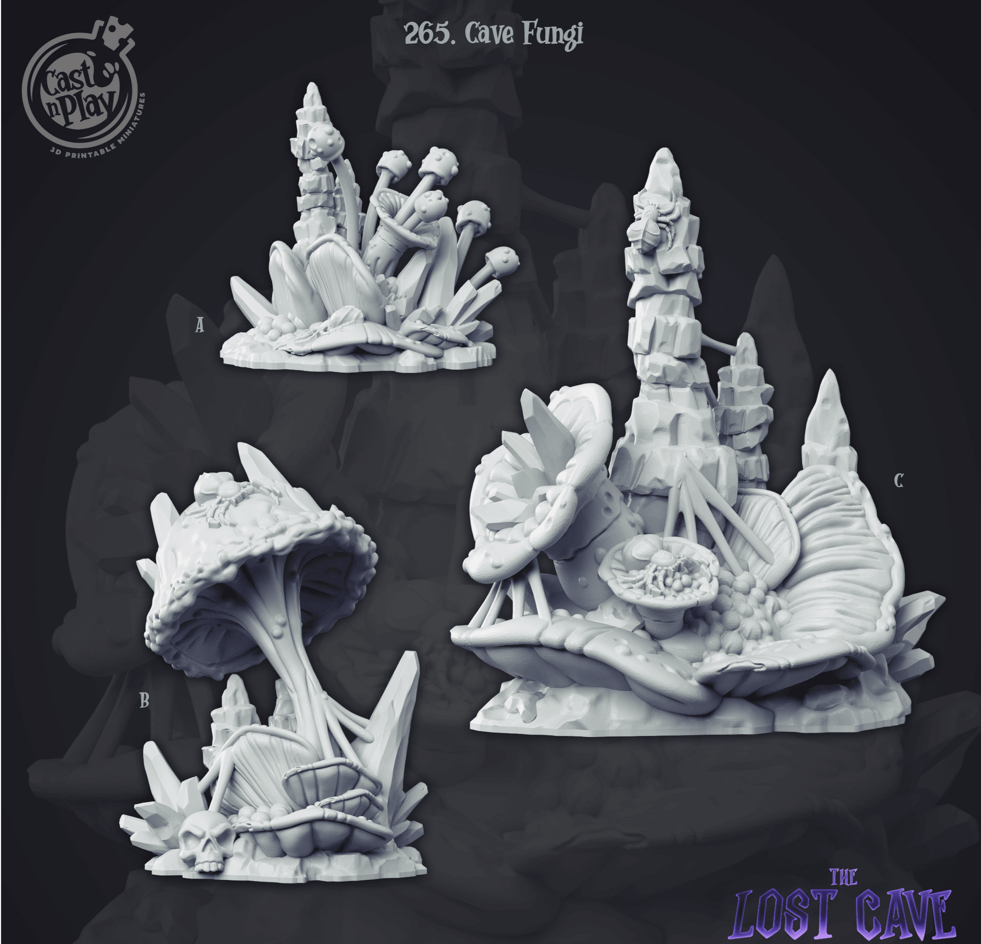 3D Printed Cast n Play Cave Fungi 28mm 32mm D&D - 3D Printing Boss 
