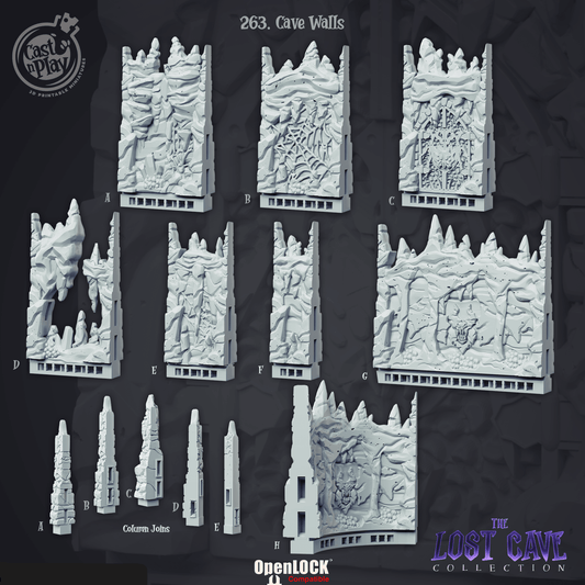 3D Printed Cast n Play Cave Walls & Spider Webs 28mm 32mm D&D - 3D Printing Boss 