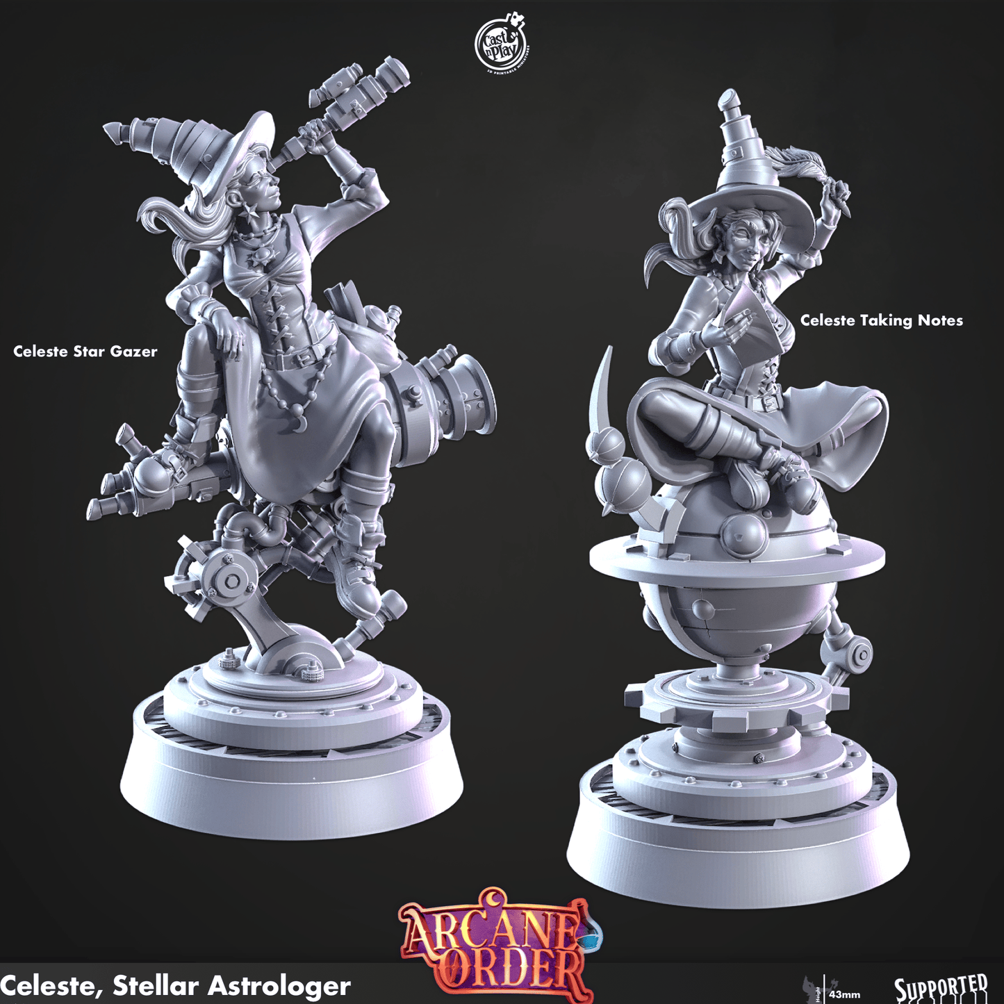 3D Printed Cast n Play Celeste Stellar Astrologer 28mm 32mm D&D - 3D Printing Boss 