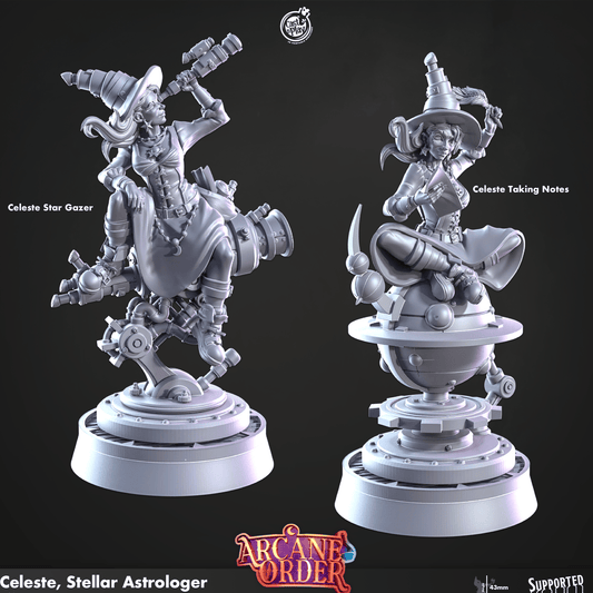 3D Printed Cast n Play Celeste Stellar Astrologer 28mm 32mm D&D - 3D Printing Boss 