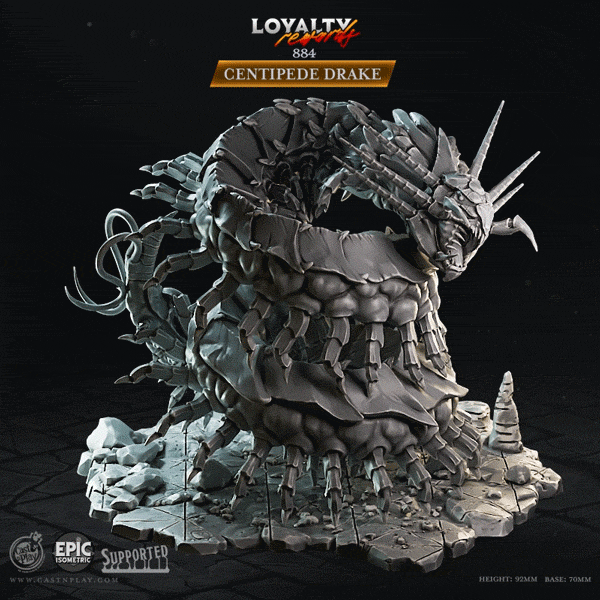 3D Printed Cast n Play Centipede Drake 28mm 32mm D&D - 3D Printing Boss 
