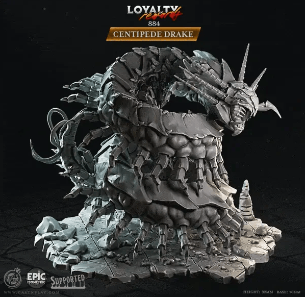 3D Printed Cast n Play Centipede Drake 28mm 32mm D&D - 3D Printing Boss 